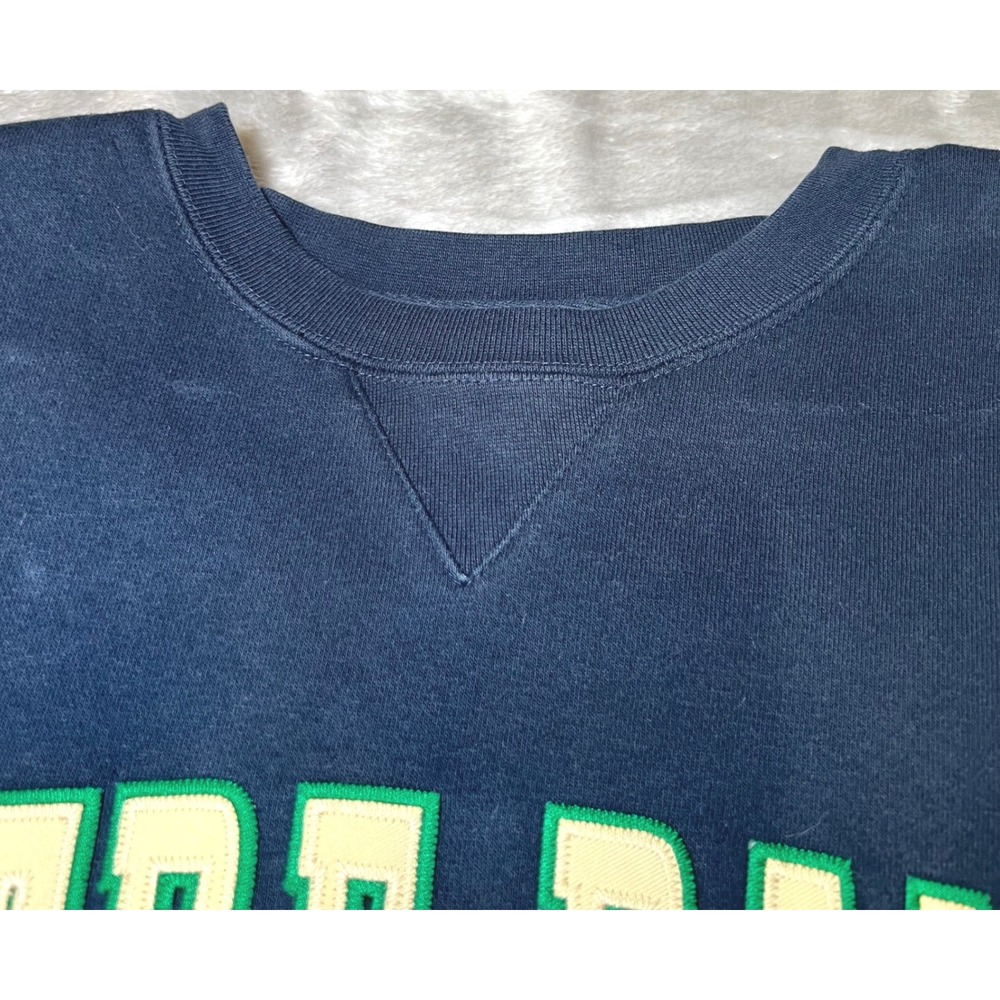Vintage Notre Dame Mens Size Medium Fighting Irish Sweatshirt Navy Blue NCAA - Picture 6 of 12